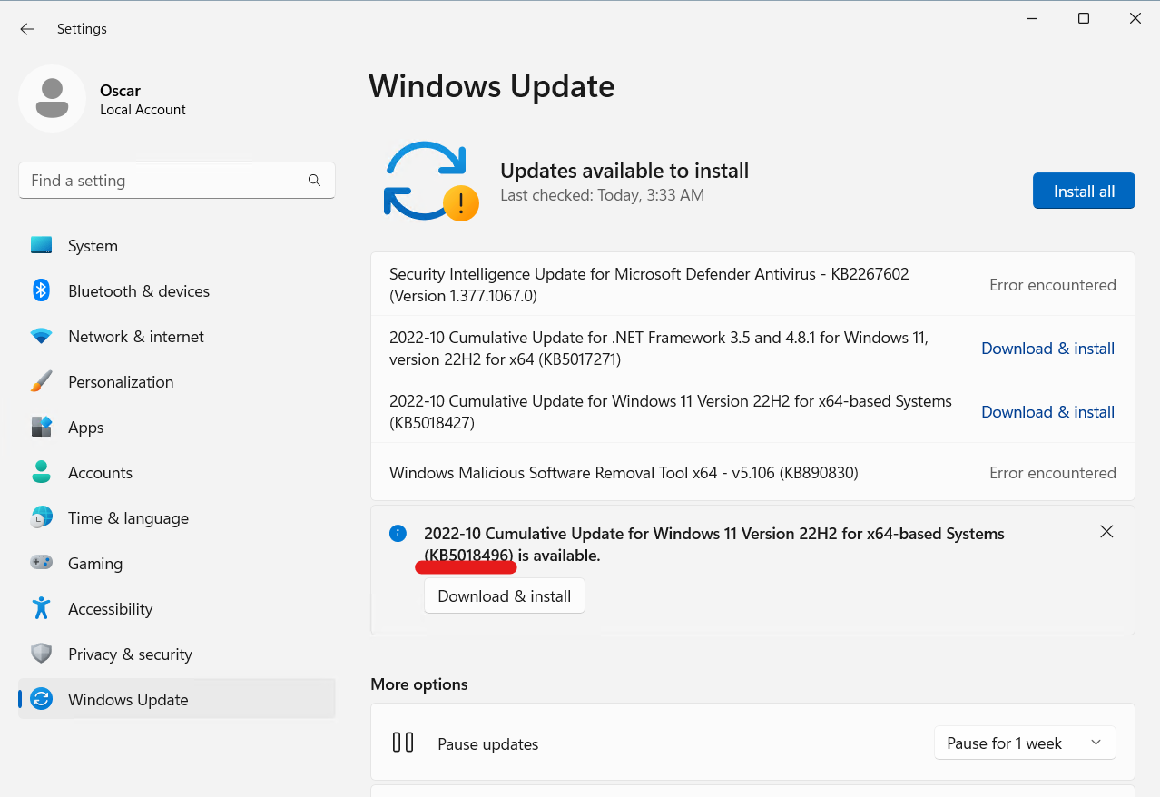 Windows Release Preview build in Windows Update menu.